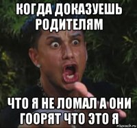 когда доказуешь родителям что я не ломал а они гоорят что это я