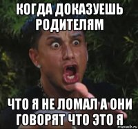 когда доказуешь родителям что я не ломал а они говорят что это я