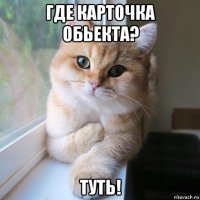где карточка обьекта? туть!