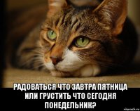  радоваться что завтра пятница или грустить что сегодня понедельник?