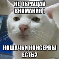 не обращай внимания ! кошачьи консервы есть?
