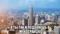  а ты так и подохнешь в мухосранске