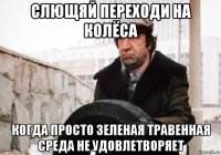 слющяй переходи на колёса когда просто зеленая травенная среда не удовлетворяет