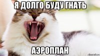 я долго буду гнать аэроплан
