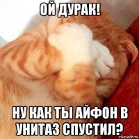 ой дурак! ну как ты айфон в унитаз спустил?