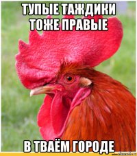 тупые таждики тоже правые в тваём городе