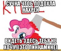 сучка чтоб подохла нахрен видеть здесь тебя не хочу! (это пинкамине)