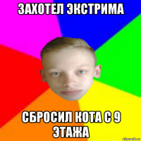 захотел экстрима сбросил кота с 9 этажа