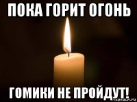 пока горит огонь гомики не пройдут!
