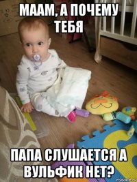 маам, а почему тебя папа слушается а вульфик нет?
