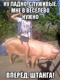 ну ладно, служивые, мне в веселёво нужно вперёд, штанга!