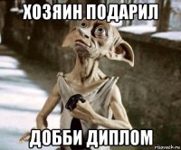 хозяин подарил добби диплом