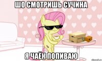 шо смотришь сучина я чаёк попиваю