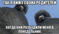 так я вижу своих родителей когда они разбудили меня в понедельник