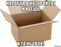 коробка в которой ты живешь и та не твоя!