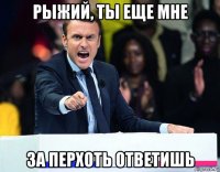 рыжий, ты еще мне за перхоть ответишь