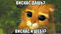 вискас дашь? вискас и шебу?