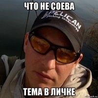 что не соева тема в личке