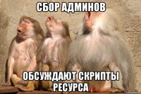 сбор админов обсуждают скрипты ресурса