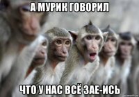 а мурик говорил что у нас всё зае-ись