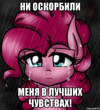 ни оскорбили меня в лучших чувствах!