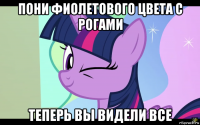 пони фиолетового цвета с рогами теперь вы видели все