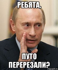 ребята, путо перерезали?