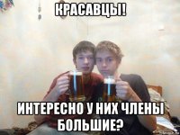 красавцы! интересно у них члены большие?