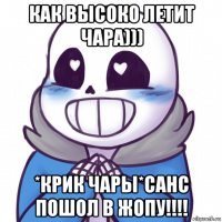как высоко летит чара))) *крик чары*санс пошол в жопу!!!!