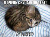 я очень скучаю по тебе! а ты нет?