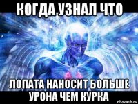 когда узнал что лопата наносит больше урона чем курка