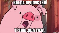 когда пропустил треню два раза