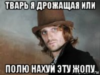 тварь я дрожащая или полю нахуй эту жопу