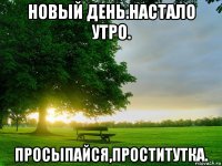 новый день.настало утро. просыпайся,проститутка.