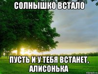 солнышко встало пусть и у тебя встанет, алисонька