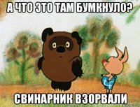 а что это там бумкнуло? свинарник взорвали