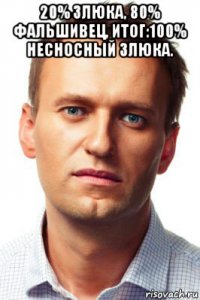 20% злюка, 80% фальшивец, итог:100% несносный злюка. 
