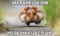 как я вижу датона когда она куда спешит