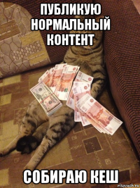 публикую нормальный контент собираю кеш