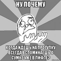 ну почему когда идёшь на прогулку всегда вспоминаешь о сумке уже в лифте?