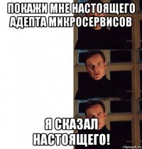 покажи мне настоящего адепта микросервисов я сказал настоящего!