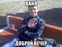ваня доброй вечер