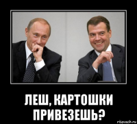  леш, картошки привезешь?