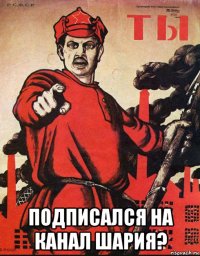  подписался на канал шария?