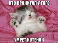 кто прочитал у того умрет котенок