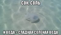 сок, соль и вода = сладкая соленая вода