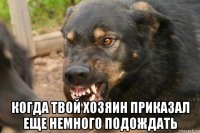  когда твой хозяин приказал еще немного подождать