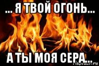 ... я твой огонь... а ты моя сера...