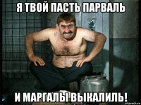 я твой пасть парваль и маргалы выкалиль!