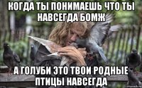 когда ты понимаешь что ты навсегда бомж а голуби это твои родные птицы навсегда